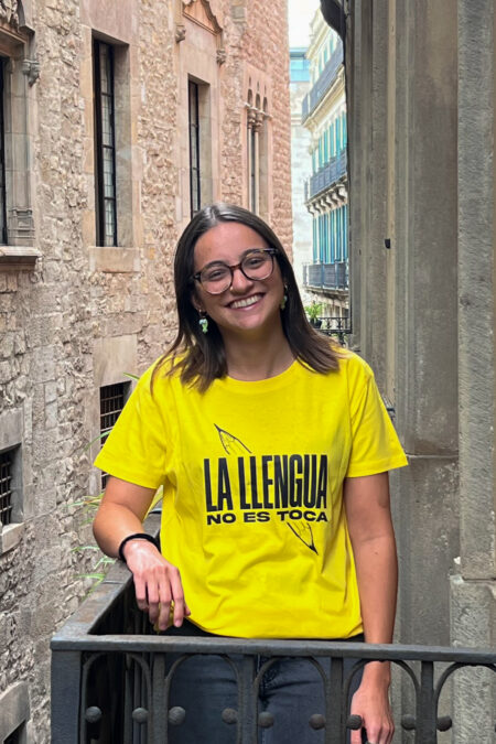 Samarreta La llengua no es toca – Groga